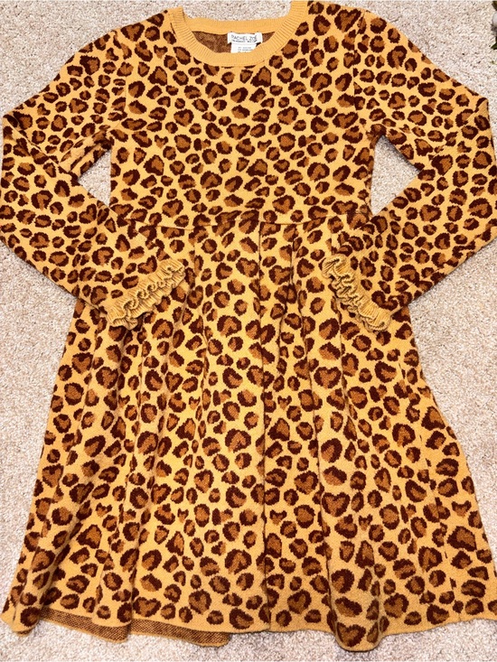Rachel Zoe Other - Rachel Zoe Girls' Leopard Print Knit Dress in Mustard and Brown